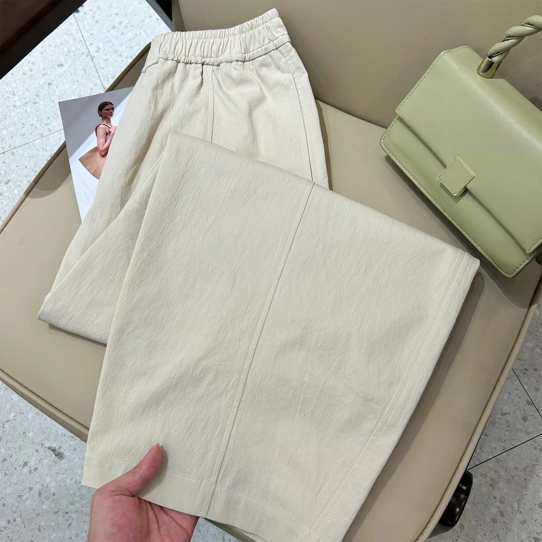 【运费补贴】高腰百搭肌理感休闲弯刀裤352503