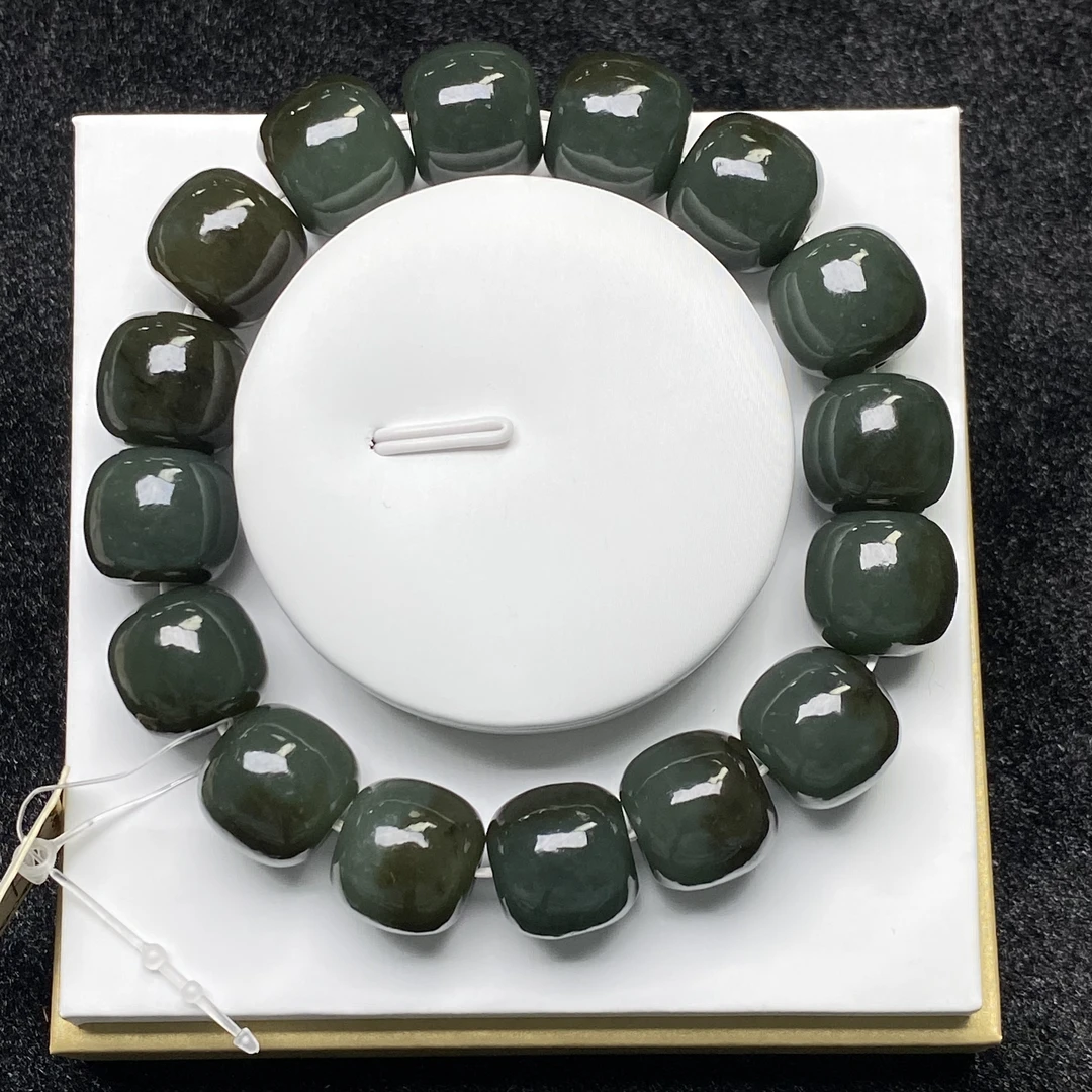 纯天然新疆和田玉 且末料瓷蓝带糖老型卡14 LX14