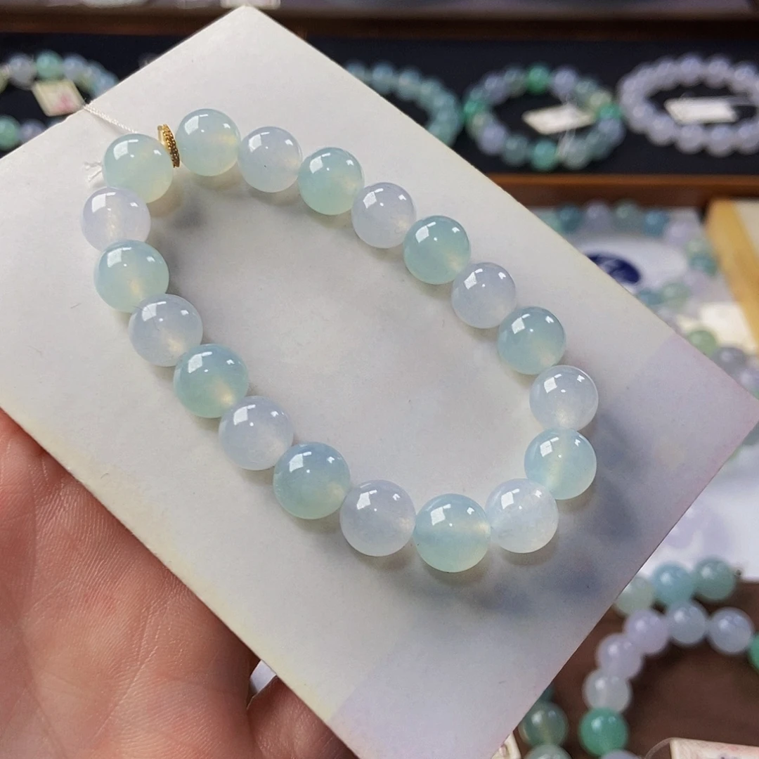 定制翡翠未镶嵌翡翠手串卡9.8