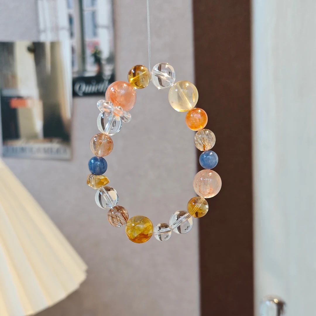 铜合金手链 052 橙色系彩色胶花多宝手串（多样性发其一）