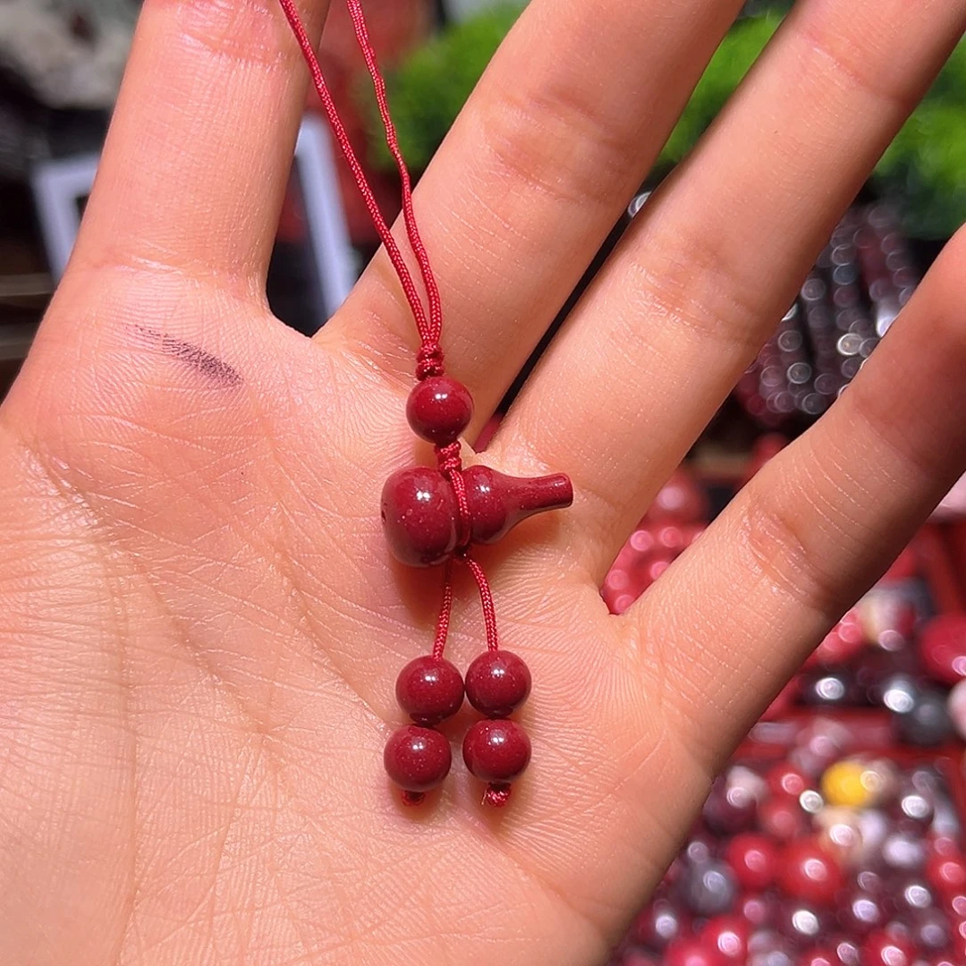 天然辰砂高含量紫金砂葫芦挂件