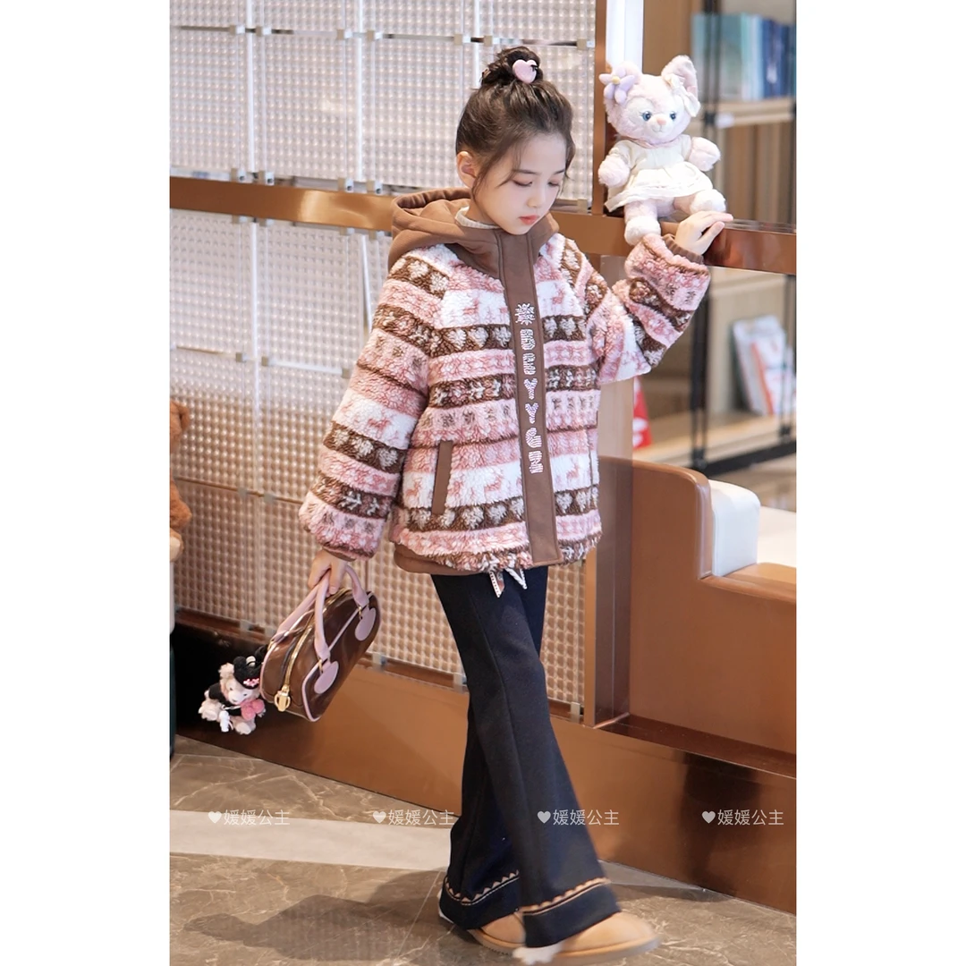 媛媛公主2025冬季女童加厚气质百搭夹棉外套15408R430