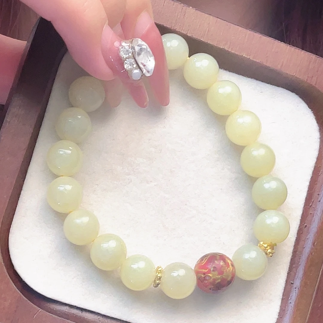 和田玉未镶嵌手链新疆若羌黄玉卡10