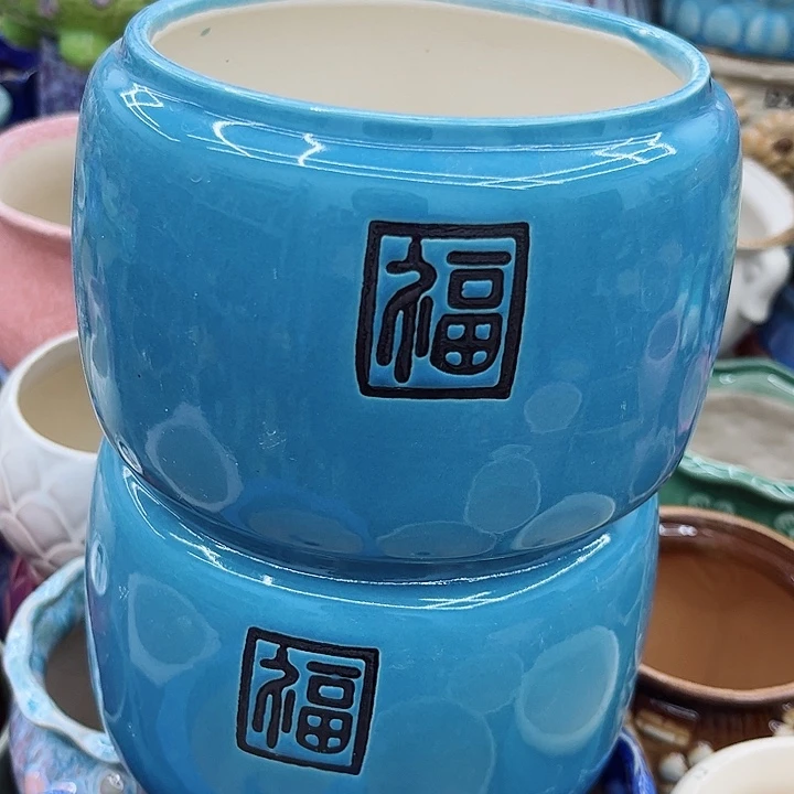 多肉绿植陶瓷花盆9.9包邮，有孔