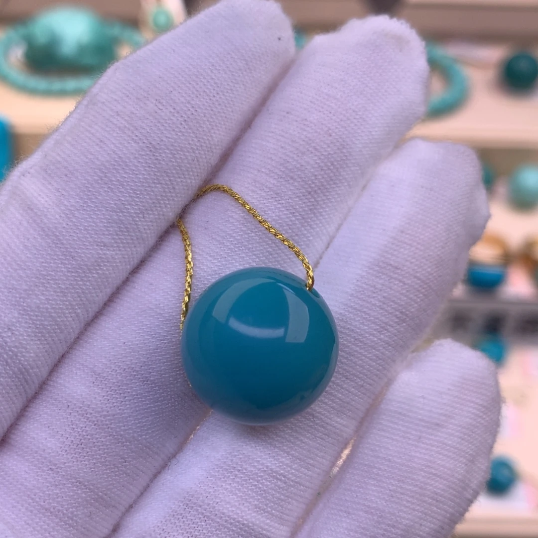 未镶嵌绿松石珠宝奇石16.2mm
