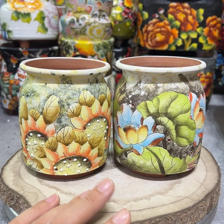 景德镇红陶精品手绘陶瓷