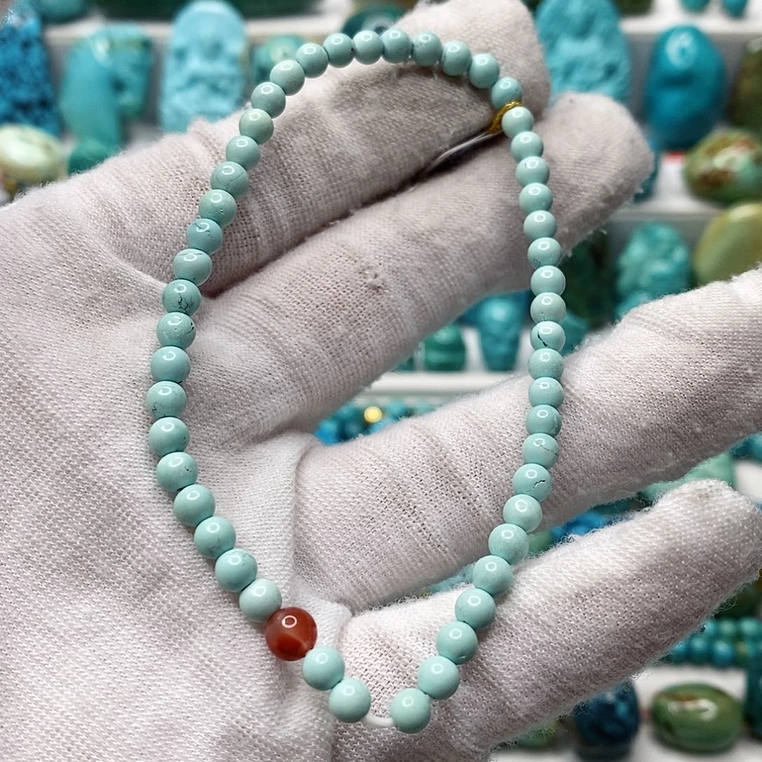 绿松石未镶嵌天然原矿 地大质检4mm