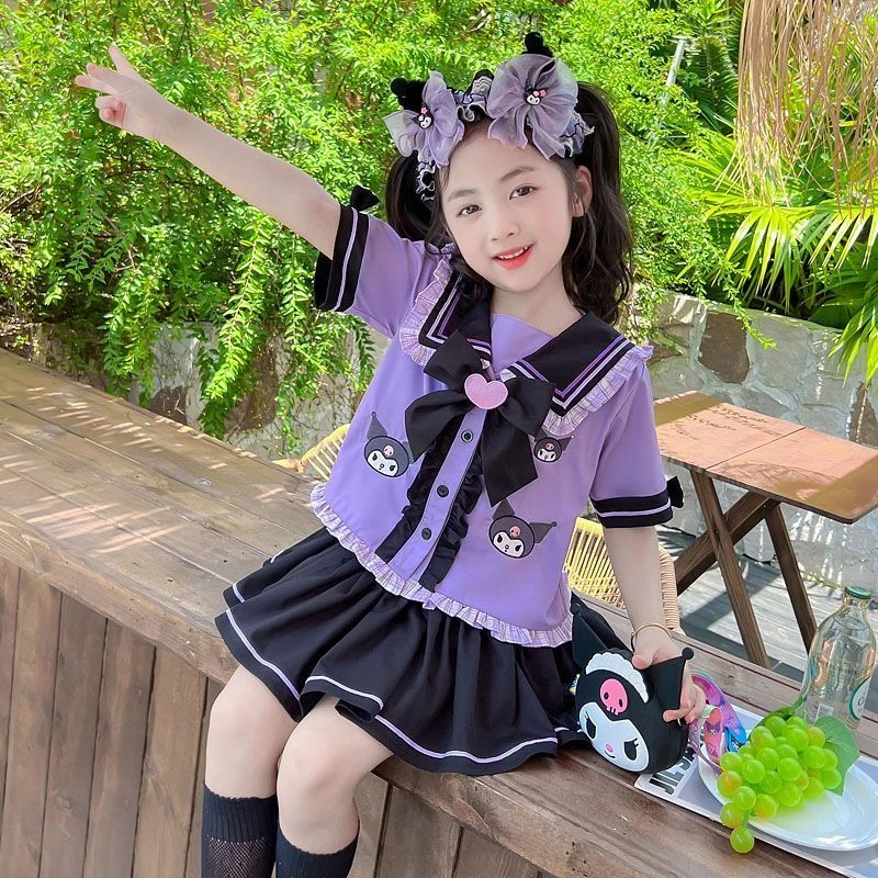 女童夏季短袖库洛米jk套装裙2025新款学院风制服儿童学院风套装