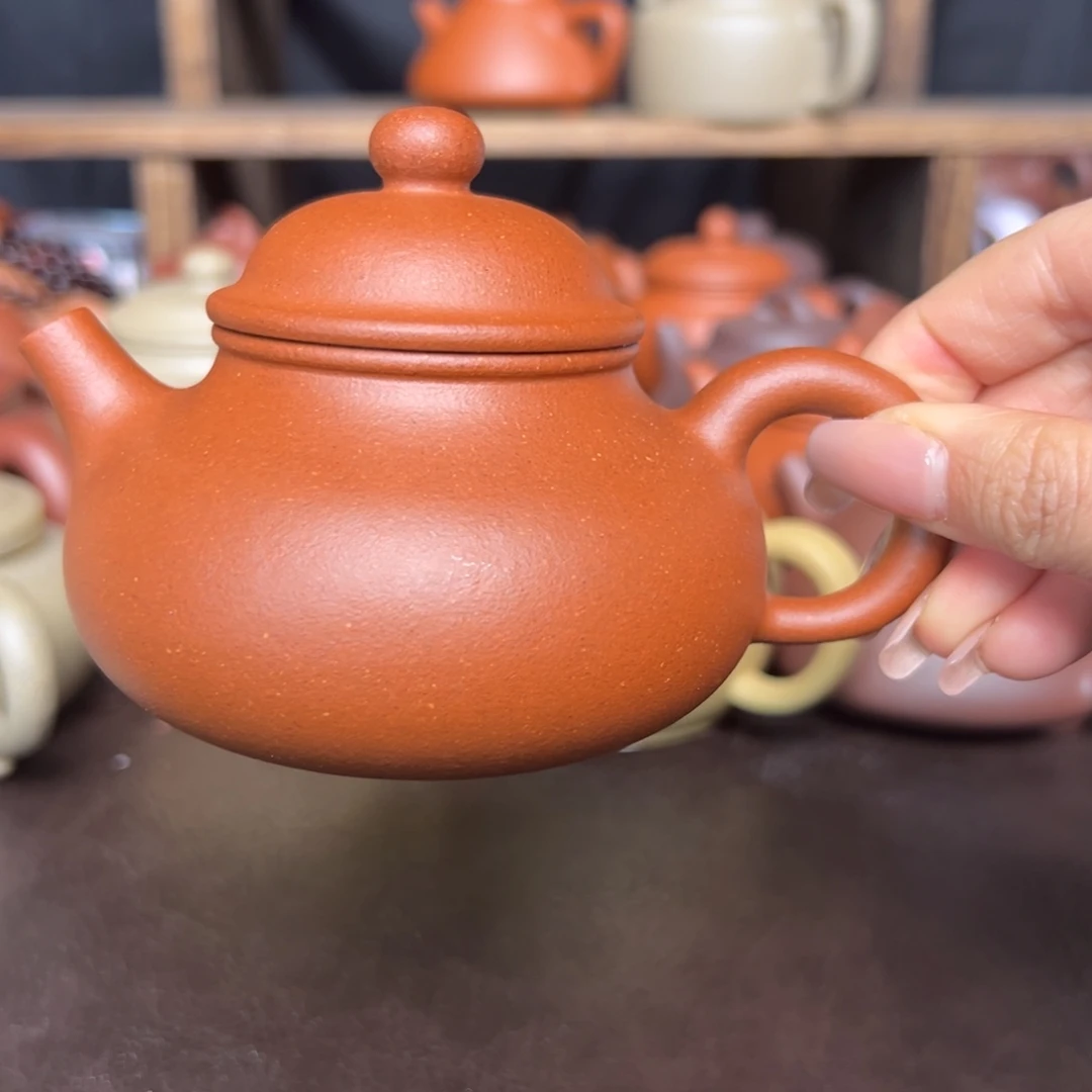 健***记茶壶紫砂微瑕红降坡容天180毫升