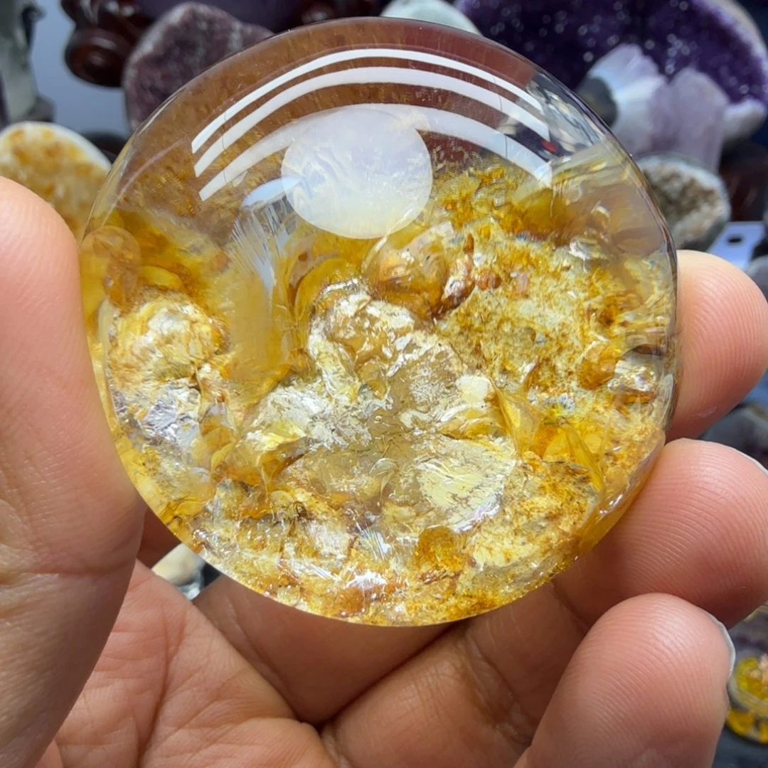 未镶嵌紫晶摆件黄胶花