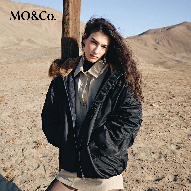 【赵老板专属】MOCO羽绒服2025冬新品90鸭绒双层毛领MBE4EINT16