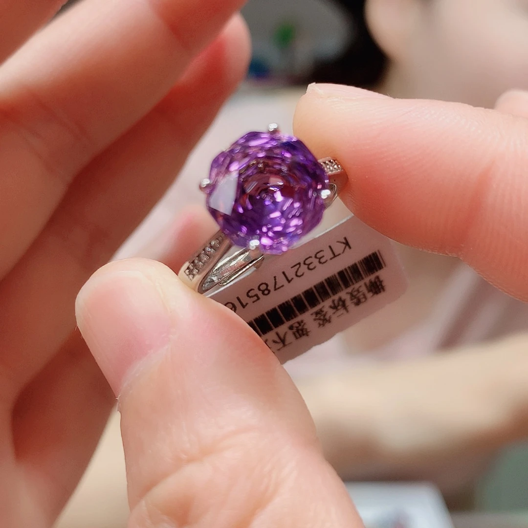 银S925镶嵌戒指紫晶