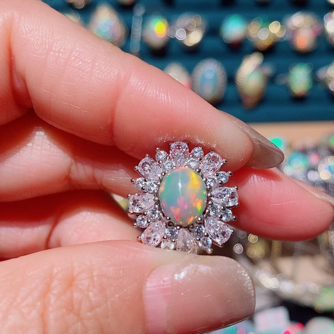 欧泊银S925镶嵌戒指