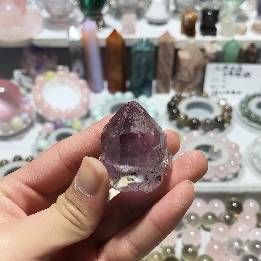 珠宝半成品紫晶银S925镶嵌紫超七骸骨原石