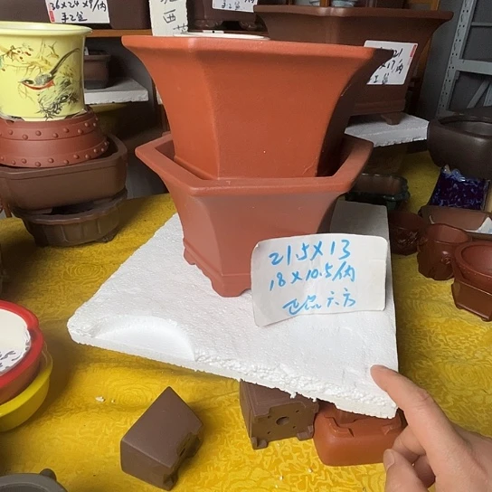 宜兴紫砂六方花盆