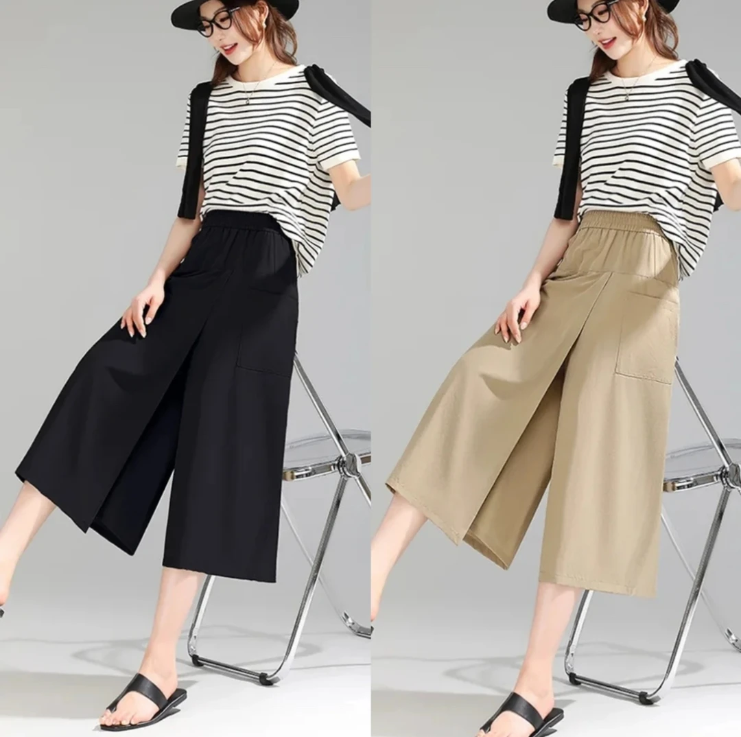 2025夏季新款8分裤裙休闲百搭宽松洋气高腰防走光半身女裙裤夏季