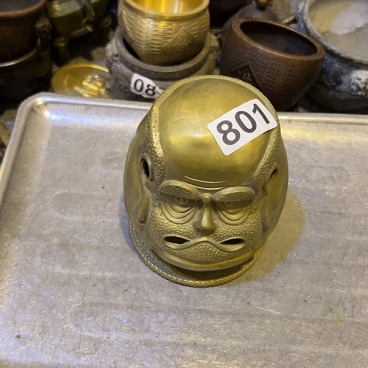 云***藏黄铜摆件，文房工艺品摆件