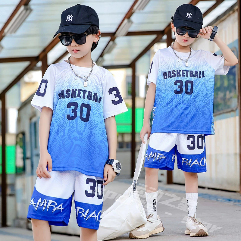 夏季新款儿童男童运动球服冰丝速干定制训练服套装001运动服洋气