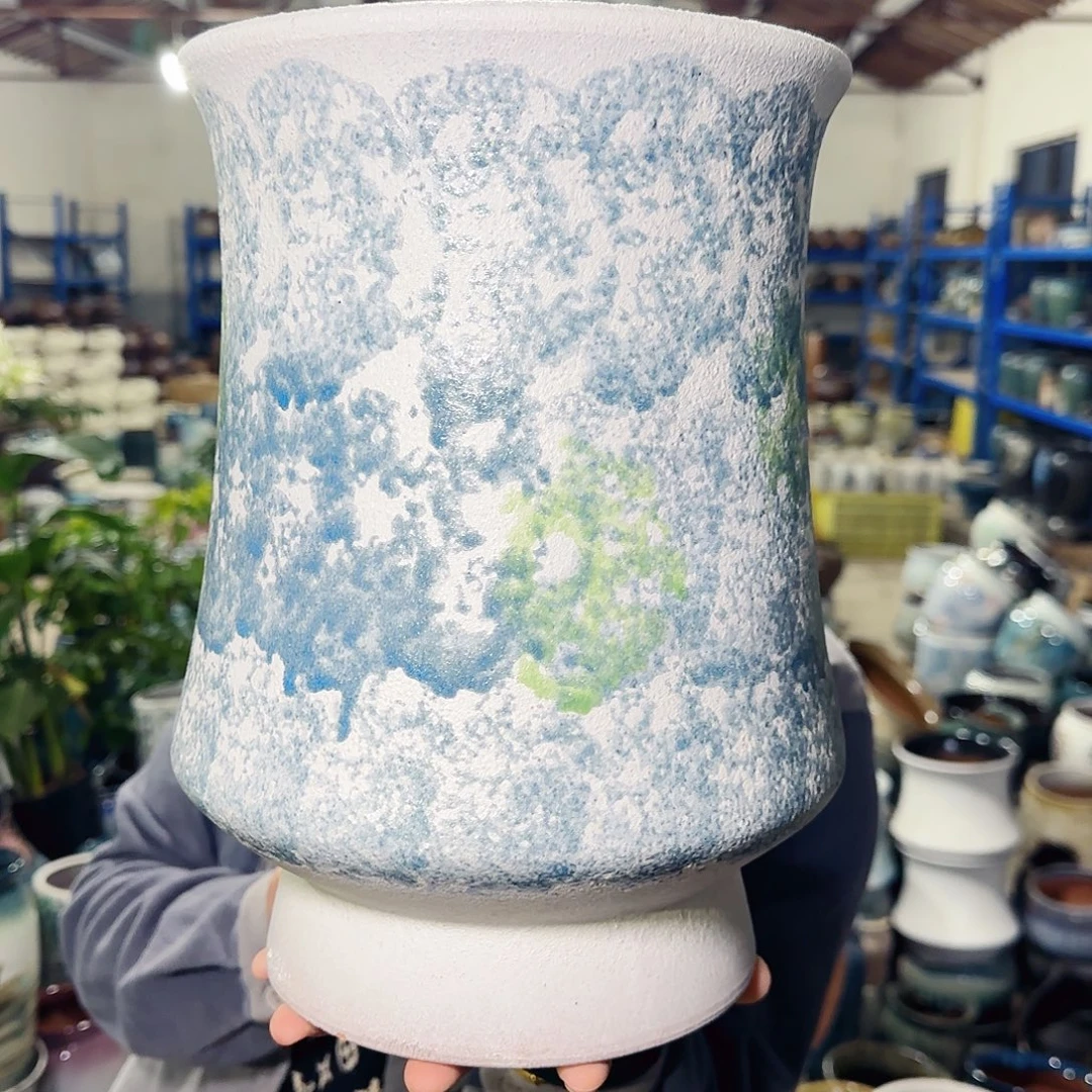 紫砂花盆高30口21