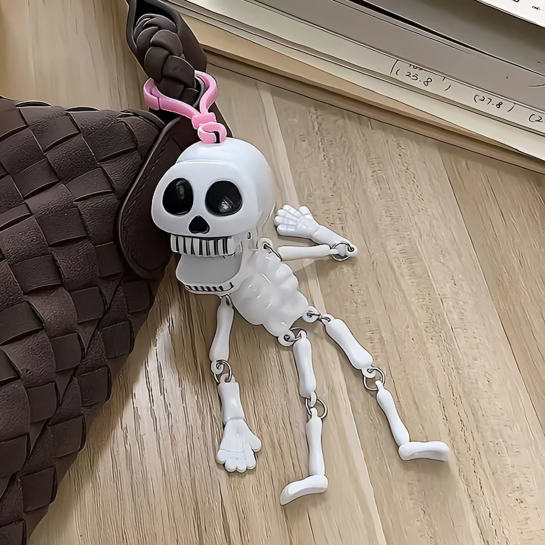 【0·99包邮】拉线骷髅挂件骷髅头钥匙扣包包搞怪趣味整蛊钥匙扣