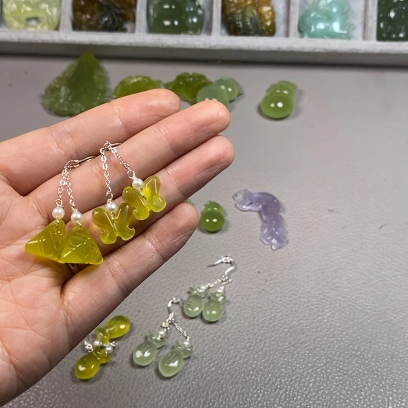 【闪购商品】未镶嵌蛇纹石玉挂件耳饰耳环项链