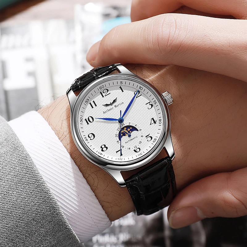 【星辰】全新未使用（工厂直发）Anthony Marion简约商务机械腕表