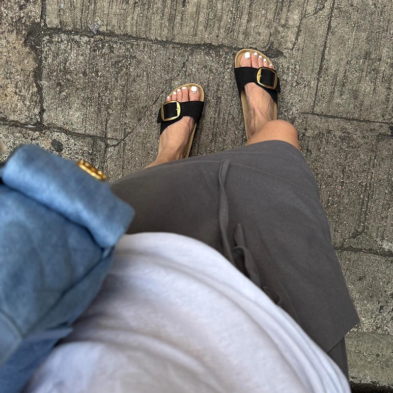 靠谱。【一字扣】新款时尚休闲懒人勃肯凉拖鞋KP250500