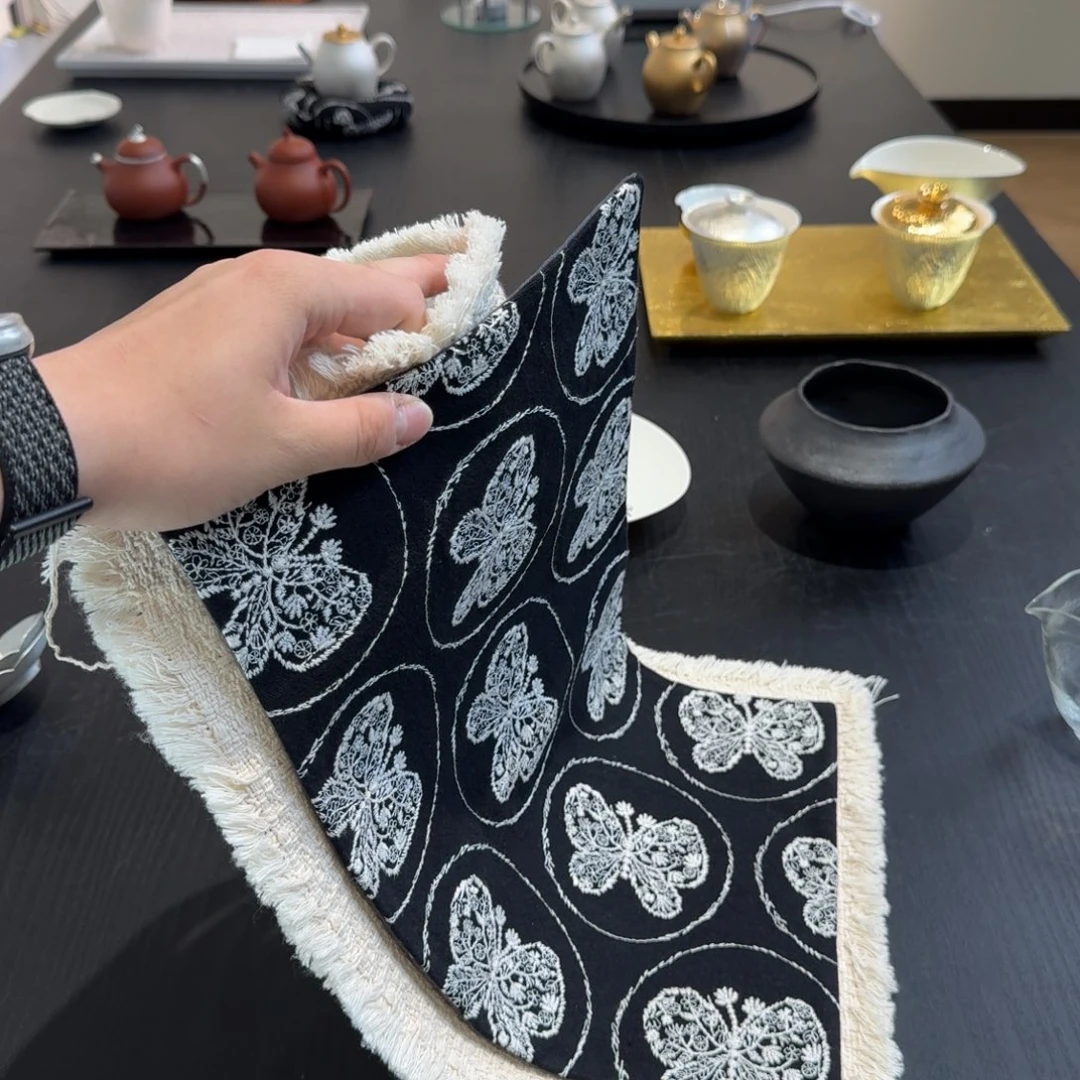 两条棉麻茶席各一