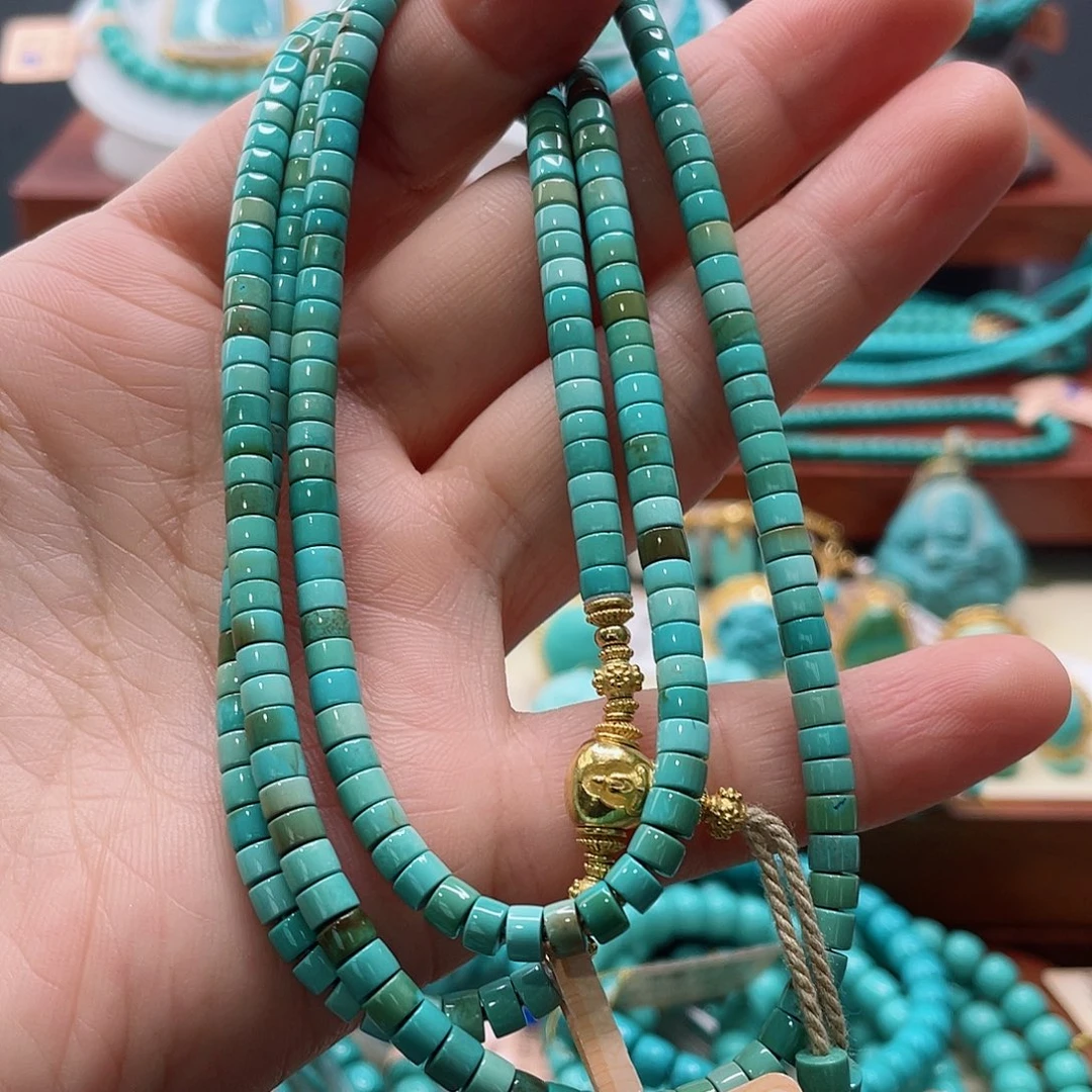 绿松石18K金镶嵌珠宝半成品