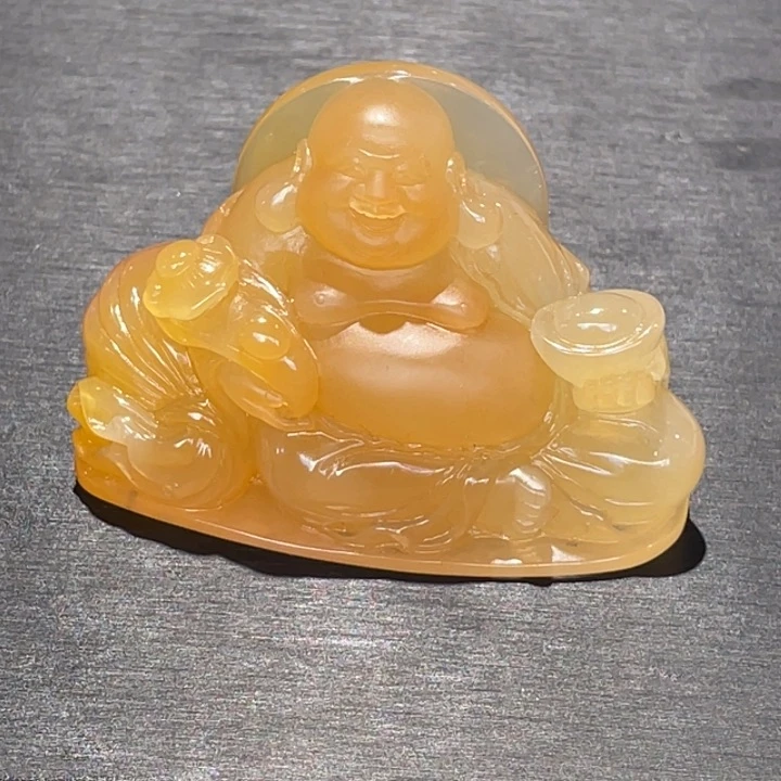 未镶嵌石英质玉（黄龙玉）摆件