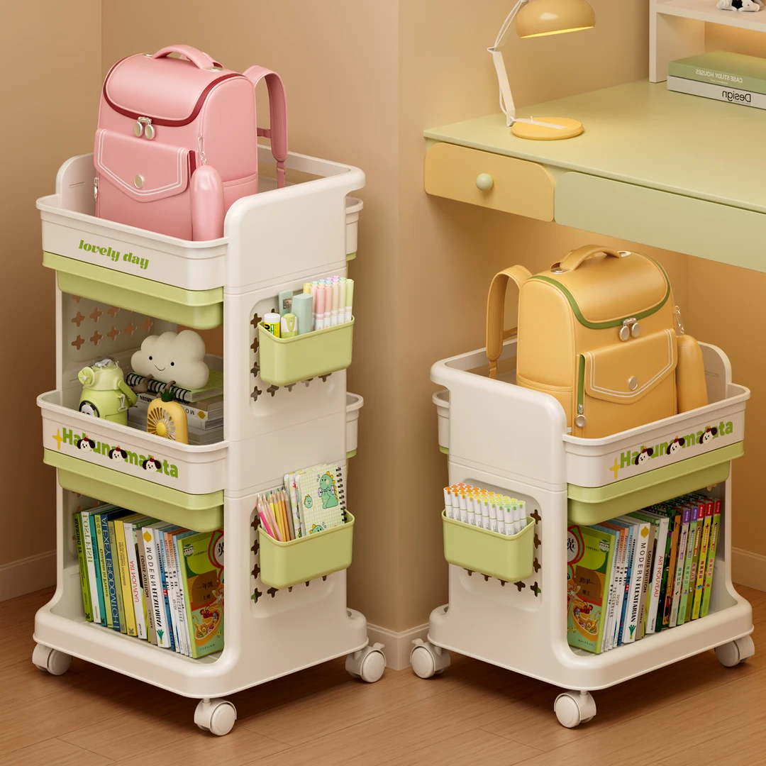 耐奔书包架置物架带轮可移动书包架放置神器书架移动置物架收纳架