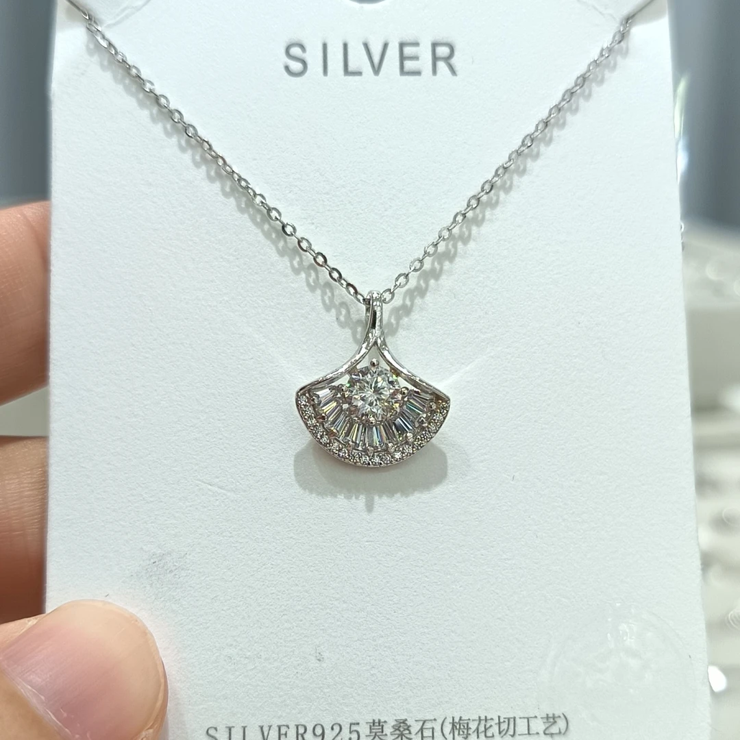 坠链均925银莫桑石 女少女风925银精致轻奢简约锁骨链