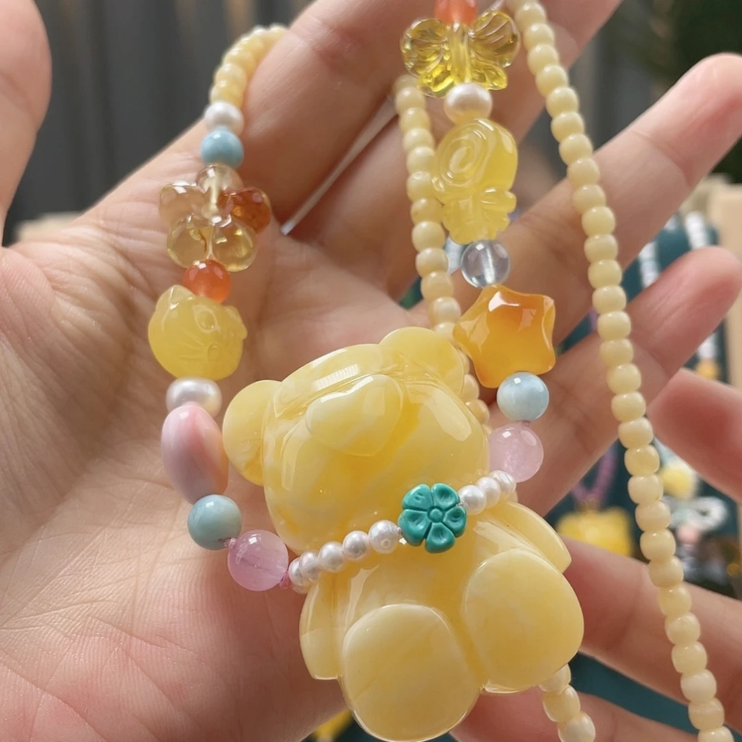 未镶嵌琥珀裸石蜜蜡吊坠