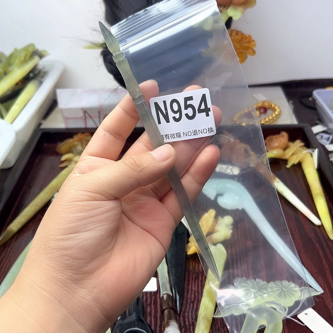 蛇纹石玉合金发饰点*糕