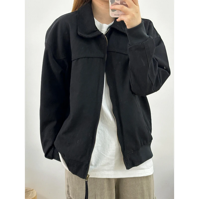 美式复古飞行员夹克男款春秋痞帅工装外套休闲百搭潮牌翻领棒球服