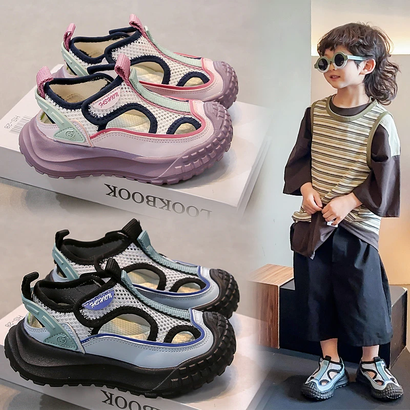 男女童夏季新款运动凉鞋防滑软底时尚休闲鞋百搭包头学生儿童鞋