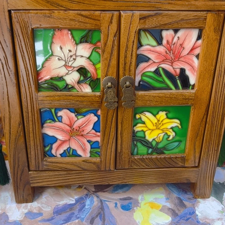 陶瓷瓷板画艺术作品经典矮柜