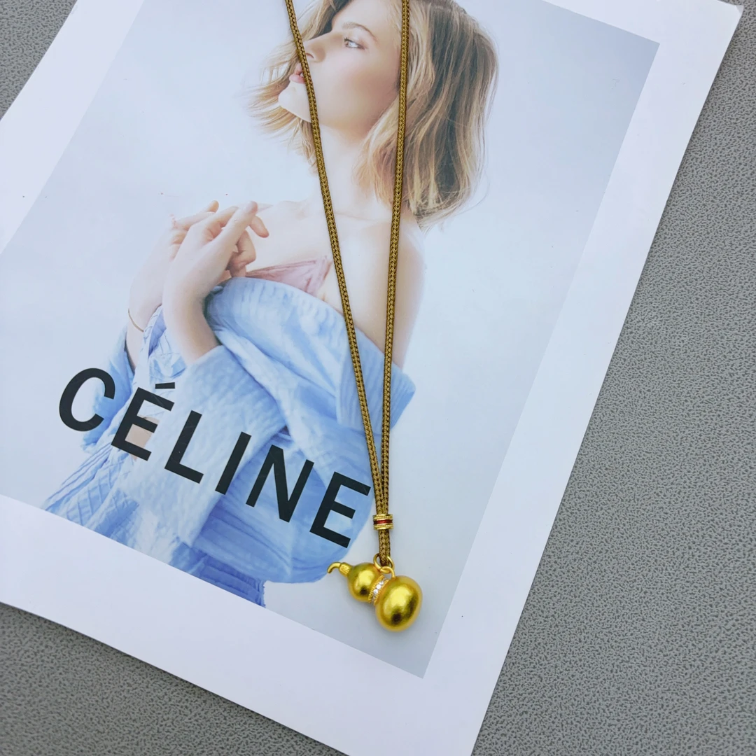 非金属涤纶项链 豆豆【小金葫芦】时尚百搭项链配饰女-DT1116X02883