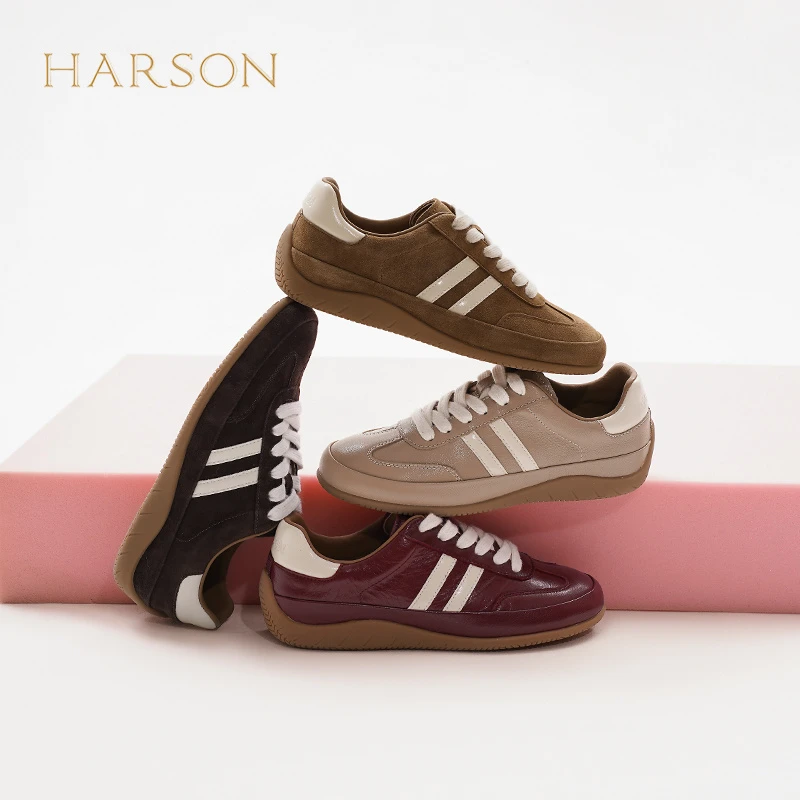 HARSON哈森25春季新品女鞋德训平底系带休闲运动鞋HCS250601