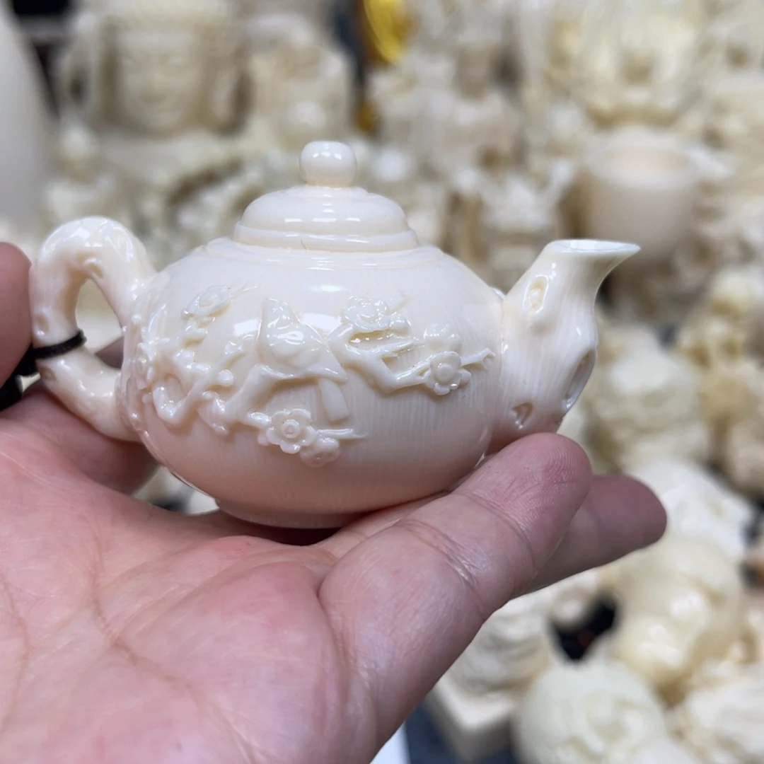 ****功把件猛犸象牙茶壶