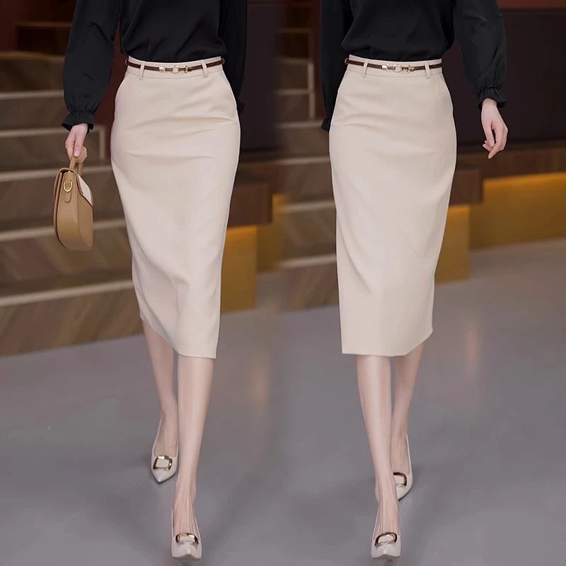 职业西装裙半身裙女2025新款一步裙中长款显瘦高腰气质夏季包臀裙