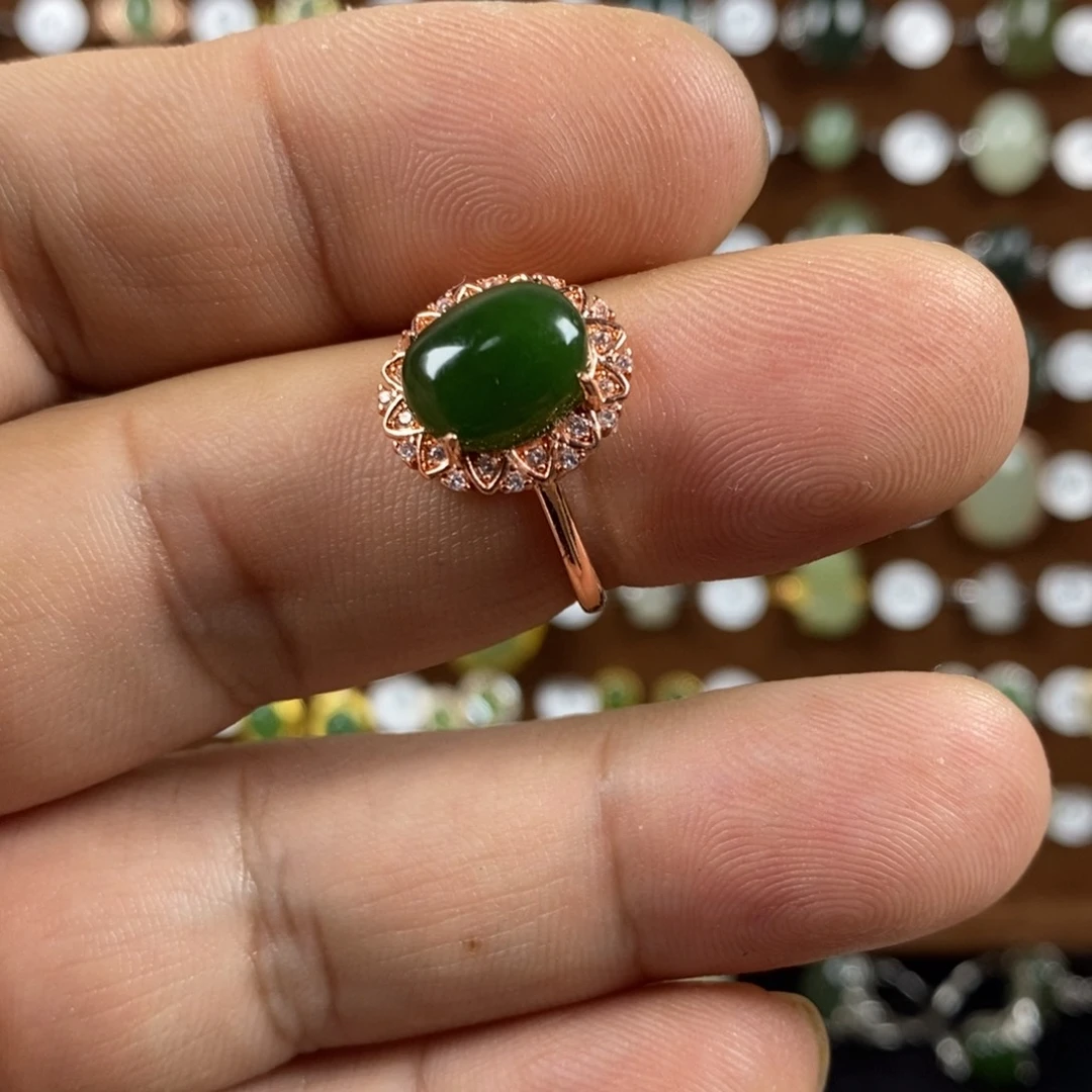 和田玉（碧玉）戒指合金