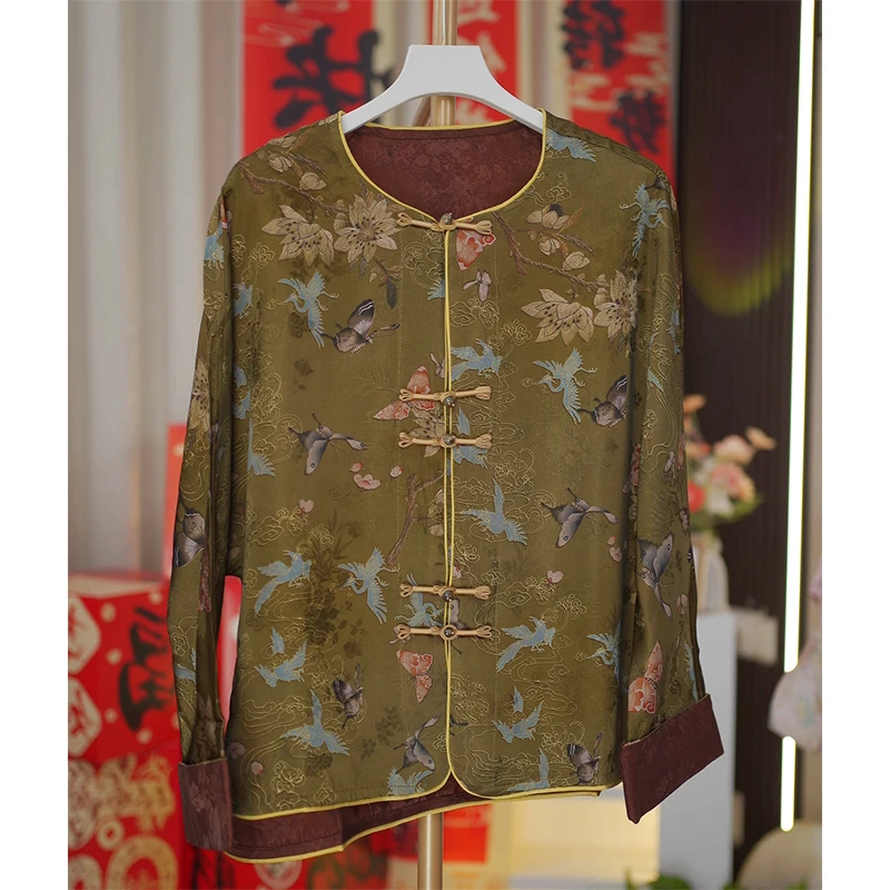 戏蝶-红云老料女新中式上衣外套