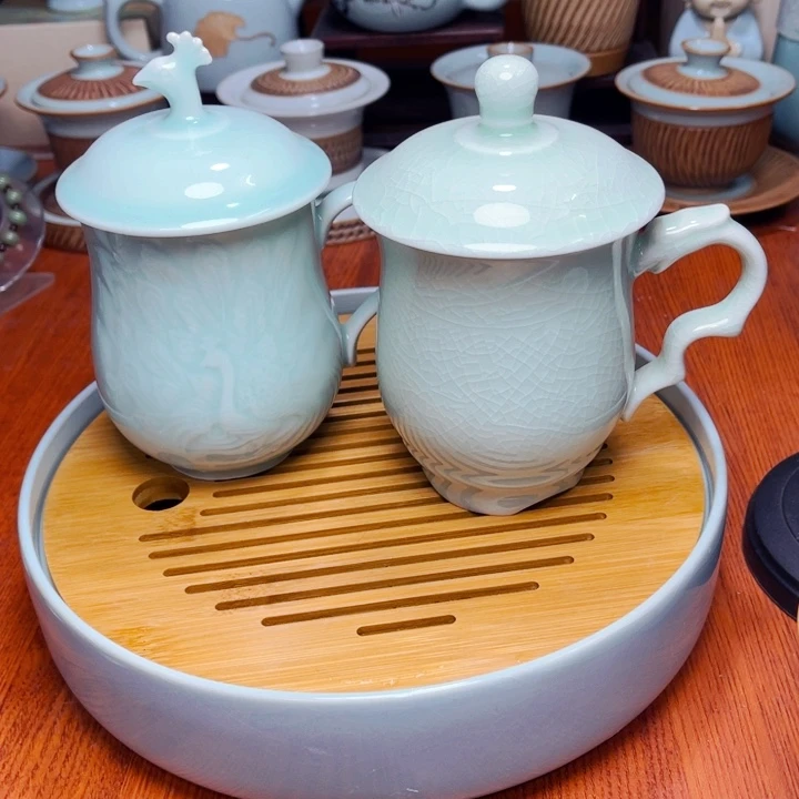 【闪购商品】天青斗笠杯，单壶单杯