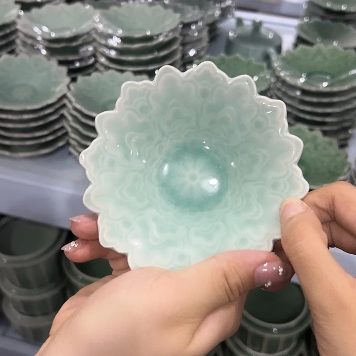 龙泉云间青瓷小米茶器