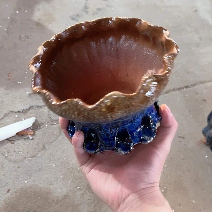 紫砂花盆款式随机发颜色随机发次品