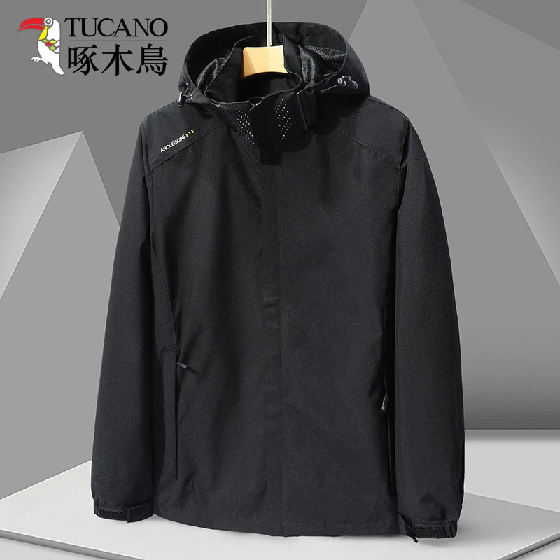 啄木鸟新款正版冲锋衣女春秋季薄款夹克男户外登山防风衣防水休闲