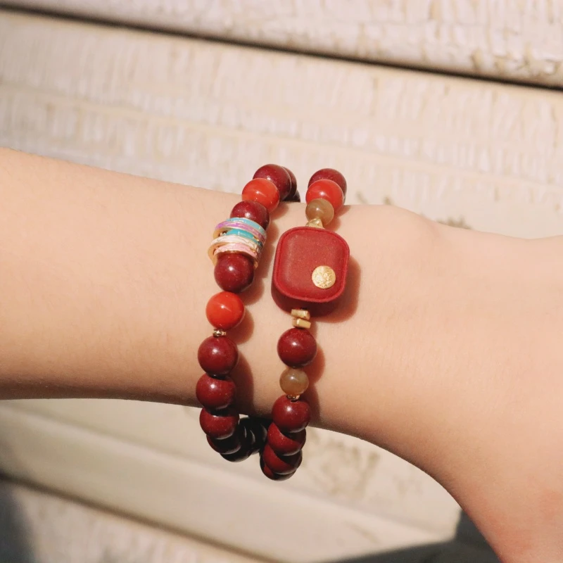 紫棋·花蕊双圈手串·方糖【氵显|经期|活气】合香珠手串 8mm