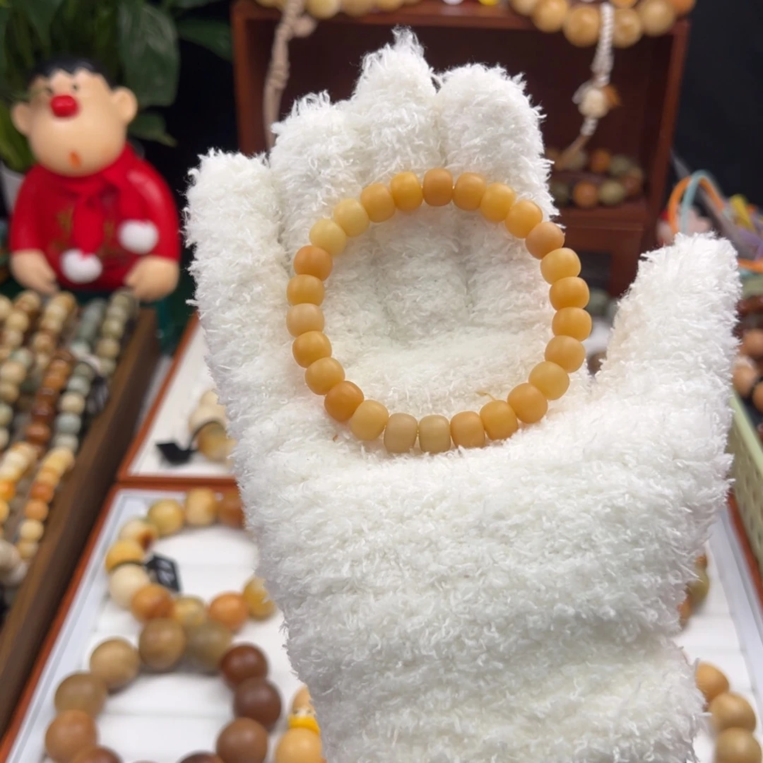 菩提根/象牙果手串卡8原生态微瑕爱马仕橙