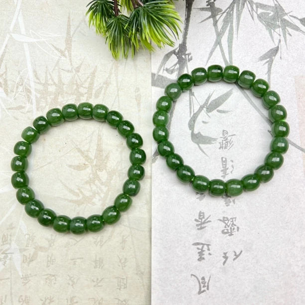 SJ34和田玉手串8mm+多样性发其一